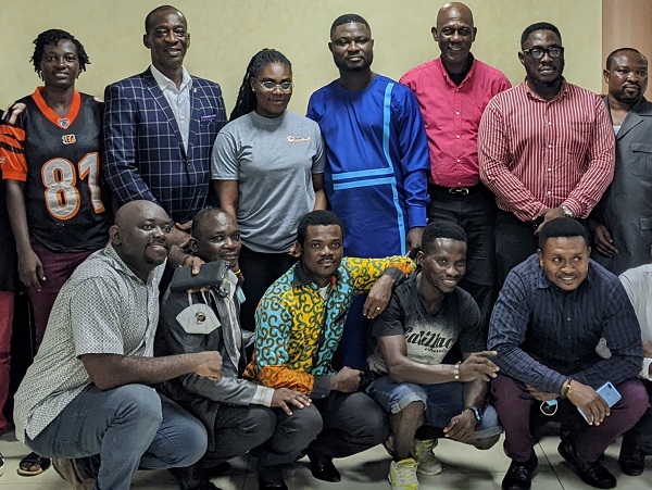 Vice President of the Ghana Deaf Sports Federation, Mr Kingsley Asah (2nd Left) with some members of the Federation